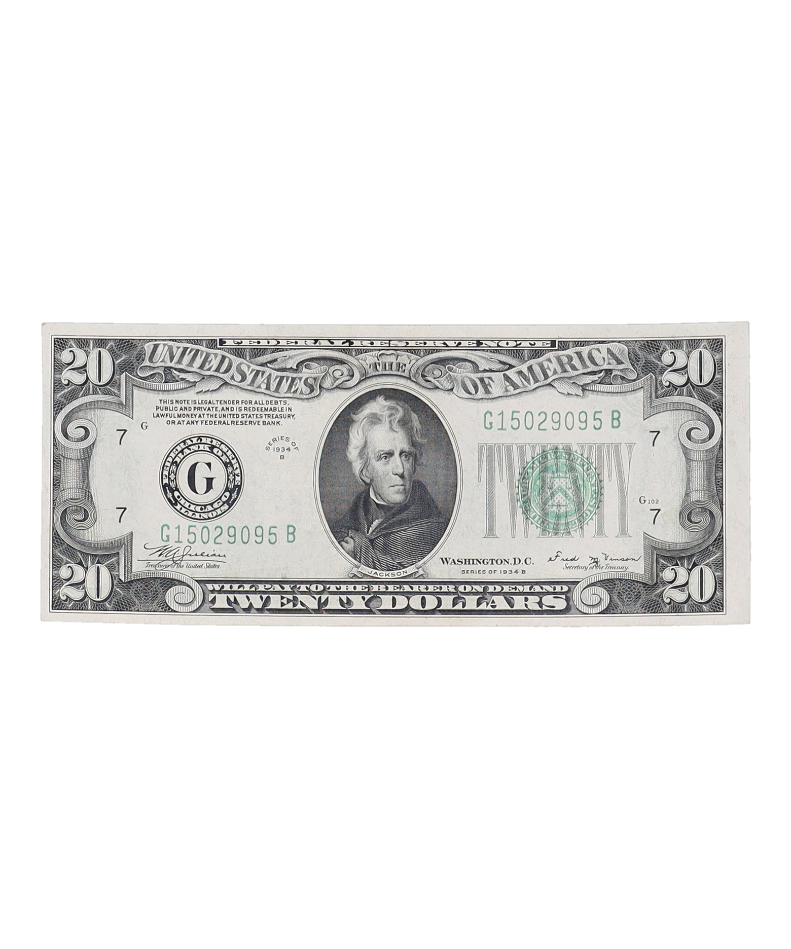 1934 $20 Twenty Dollar U.S. Bank Note at PristineAuction.com 1934 $20 Twenty Dollar U.S. Bank Note at PristineAuction.com