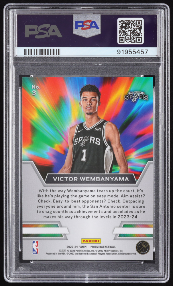 Victor Wembanyama 2023-24 Panini Prizm Instant Impact #3 RC (PSA 10) at PristineAuction.com Victor Wembanyama 2023-24 Panini Prizm Instant Impact #3 RC (PSA 10) at PristineAuction.com