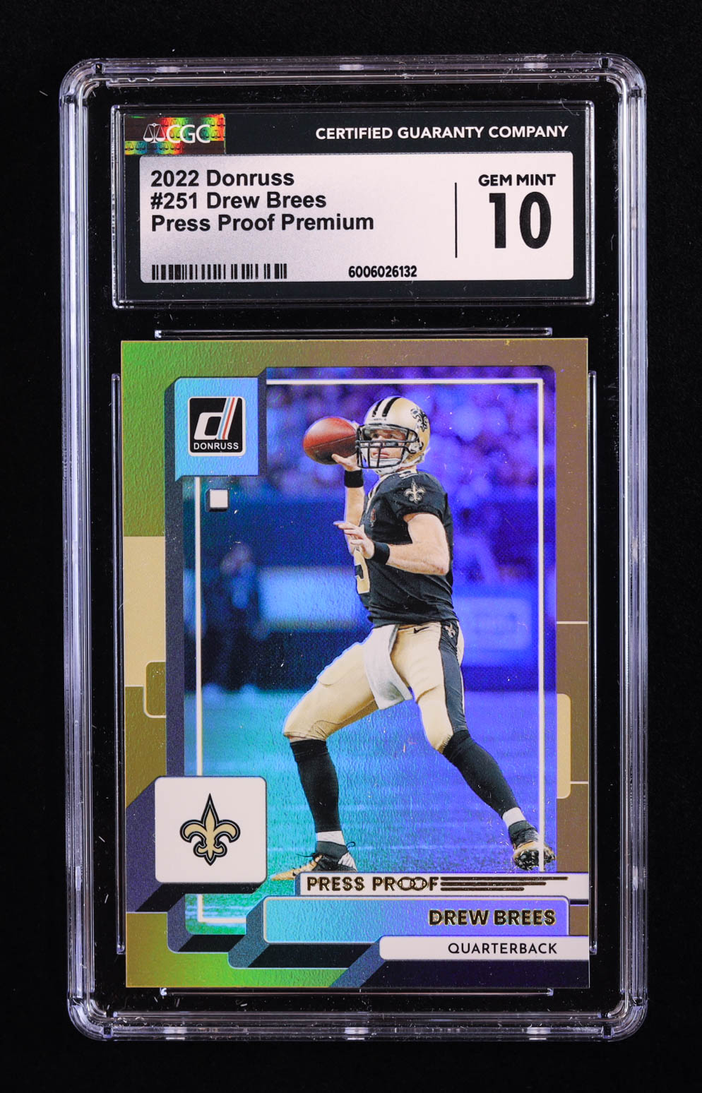 Drew Brees 2022 Donruss Press Proof Premium #251 (CGC 10) at PristineAuction.com Drew Brees 2022 Donruss Press Proof Premium #251 (CGC 10) at PristineAuction.com