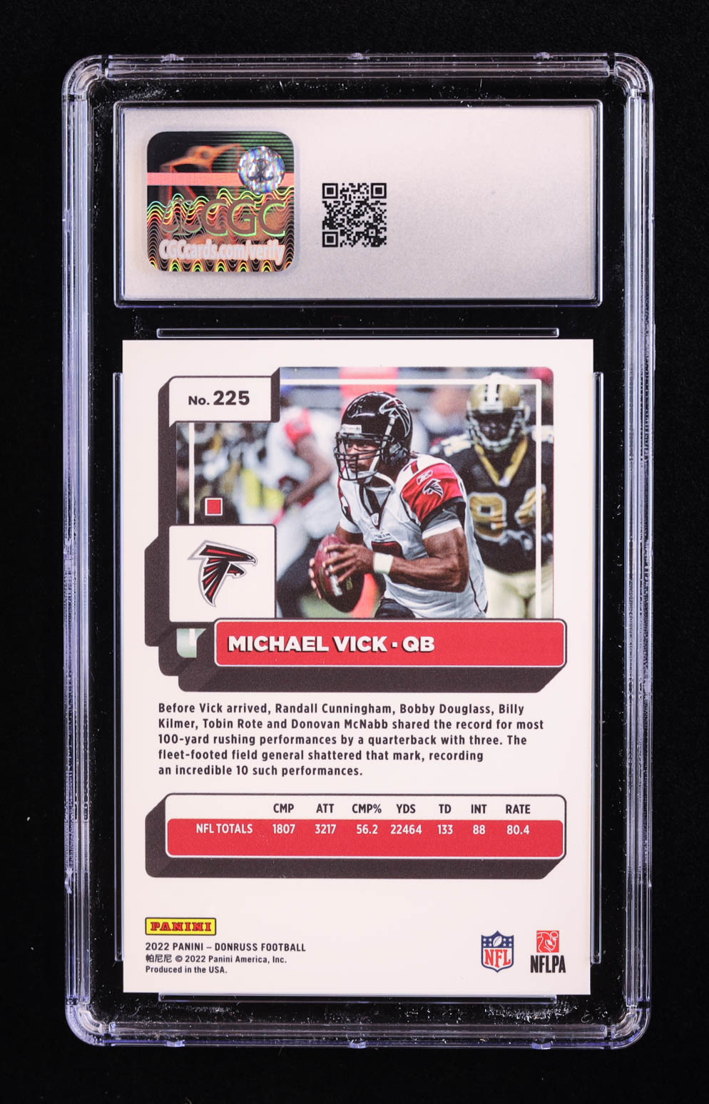 Michael Vick 2022 Donruss Press Proof Premium #225 (CGC 10) at PristineAuction.com Michael Vick 2022 Donruss Press Proof Premium #225 (CGC 10) at PristineAuction.com