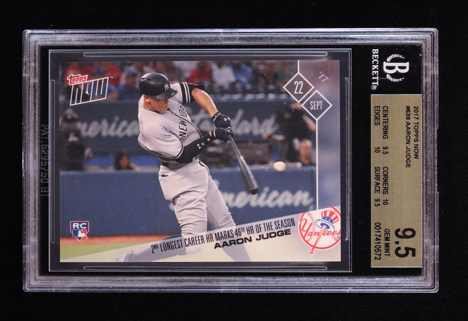Aaron Judge 2017 Topps Now #639 RC (BGS 9.5) at PristineAuction.com Aaron Judge 2017 Topps Now #639 RC (BGS 9.5) at PristineAuction.com