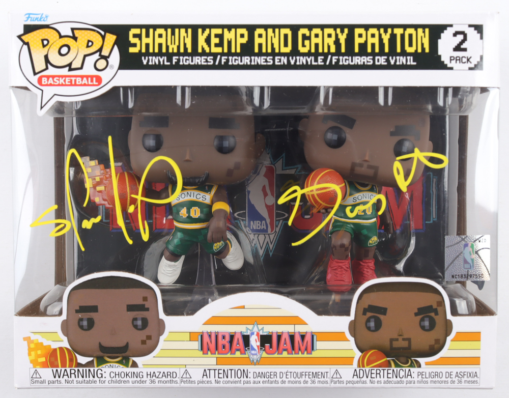 Shawn Kemp & Gary Payton Signed "NBA Jam" 2 Pack Funko Pop! Vinyl Figure (Beckett) at PristineAuction.com Shawn Kemp & Gary Payton Signed "NBA Jam" 2 Pack Funko Pop! Vinyl Figure (Beckett) at PristineAuction.com