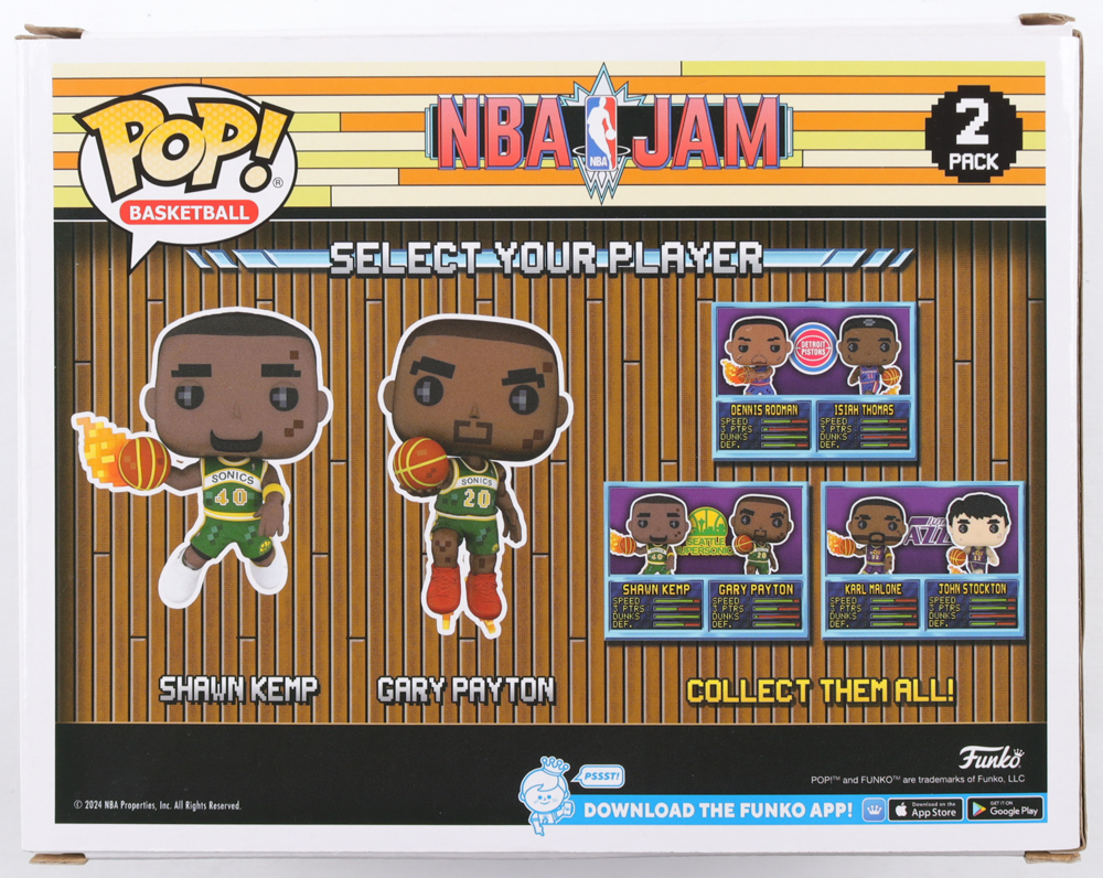 Shawn Kemp & Gary Payton Signed "NBA Jam" 2 Pack Funko Pop! Vinyl Figure (Beckett) at PristineAuction.com Shawn Kemp & Gary Payton Signed "NBA Jam" 2 Pack Funko Pop! Vinyl Figure (Beckett) at PristineAuction.com