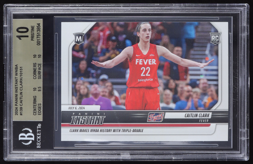 Caitlin Clark 2024 Panini Instant WNBA #139 RC (BGS 10) at PristineAuction.com Caitlin Clark 2024 Panini Instant WNBA #139 RC (BGS 10) at PristineAuction.com