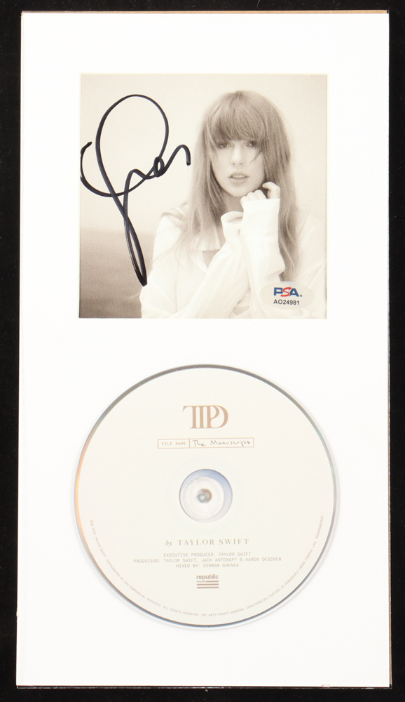Taylor Swift Signed "The Tortured Poets Department" Custom Matted CD Album Insert Display With Disc (PSA) at PristineAuction.com Taylor Swift Signed "The Tortured Poets Department" Custom Matted CD Album Insert Display With Disc (PSA) at PristineAuction.com