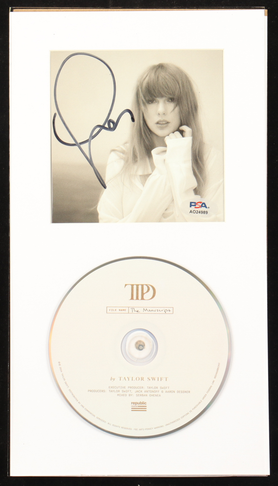 Taylor Swift Signed "The Tortured Poets Department" Custom Matted CD Album Insert Display With Disc (PSA) at PristineAuction.com Taylor Swift Signed "The Tortured Poets Department" Custom Matted CD Album Insert Display With Disc (PSA) at PristineAuction.com