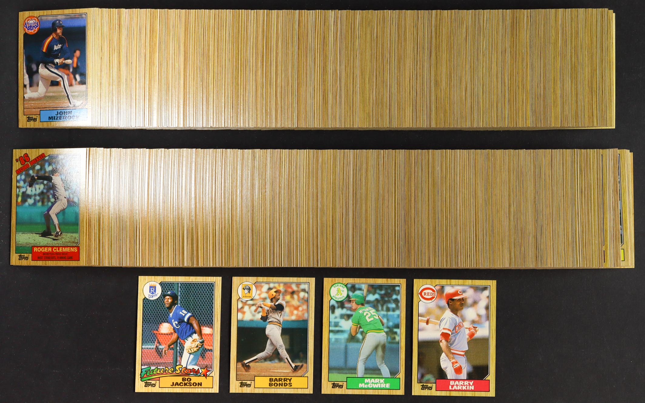 1987 Topps Baseball Complete Set of (792) Cards with Bo Jackson #170 RC, Barry Bonds #320 RC, Mark McGwire #366 RC, Barry Larkin #648 RC at PristineAuction.com 1987 Topps Baseball Complete Set of (792) Cards with Bo Jackson #170 RC, Barry Bonds #320 RC, Mark McGwire #366 RC, Barry Larkin #648 RC at PristineAuction.com