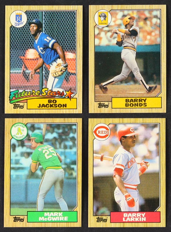 1987 Topps Baseball Complete Set of (792) Cards with Bo Jackson #170 RC, Barry Bonds #320 RC, Mark McGwire #366 RC, Barry Larkin #648 RC at PristineAuction.com 1987 Topps Baseball Complete Set of (792) Cards with Bo Jackson #170 RC, Barry Bonds #320 RC, Mark McGwire #366 RC, Barry Larkin #648 RC at PristineAuction.com