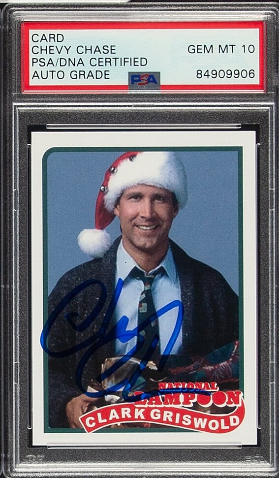 Chevy Chase Signed "National Lampoon's Christmas Vacation" Custom Trading Card (PSA | Autograph Graded 10) at PristineAuction.com Chevy Chase Signed "National Lampoon's Christmas Vacation" Custom Trading Card (PSA | Autograph Graded 10) at PristineAuction.com