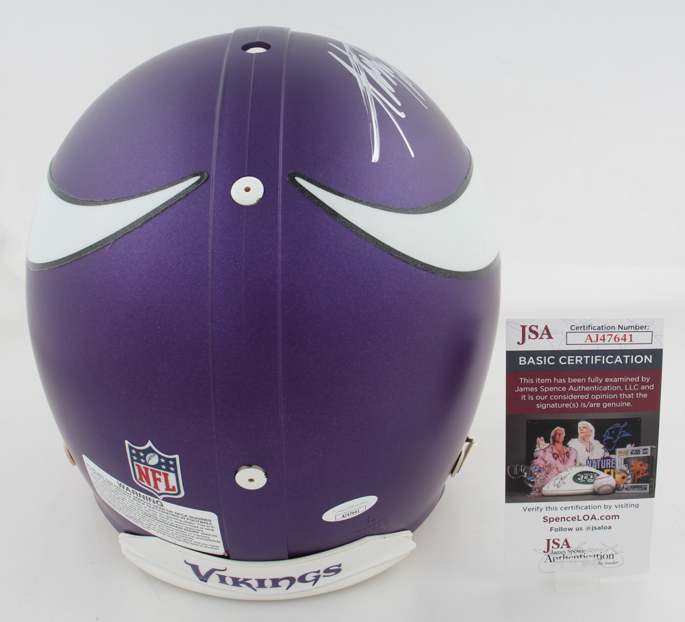 Adrian Peterson Signed Vikings Full-Size Authentic Helmet (JSA) at PristineAuction.com Adrian Peterson Signed Vikings Full-Size Authentic Helmet (JSA) at PristineAuction.com