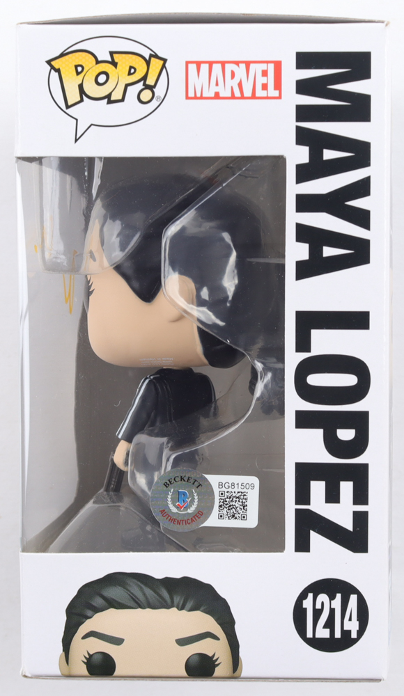 Alaqua Cox Signed "Hawkeye" #1214 Maya Lopez Bobble-Head Funko Pop! Vinyl Figure (Beckett) at PristineAuction.com Alaqua Cox Signed "Hawkeye" #1214 Maya Lopez Bobble-Head Funko Pop! Vinyl Figure (Beckett) at PristineAuction.com