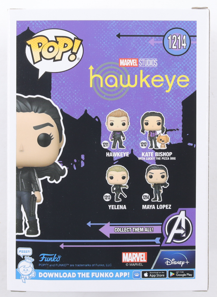 Alaqua Cox Signed "Hawkeye" #1214 Maya Lopez Bobble-Head Funko Pop! Vinyl Figure (Beckett) at PristineAuction.com Alaqua Cox Signed "Hawkeye" #1214 Maya Lopez Bobble-Head Funko Pop! Vinyl Figure (Beckett) at PristineAuction.com