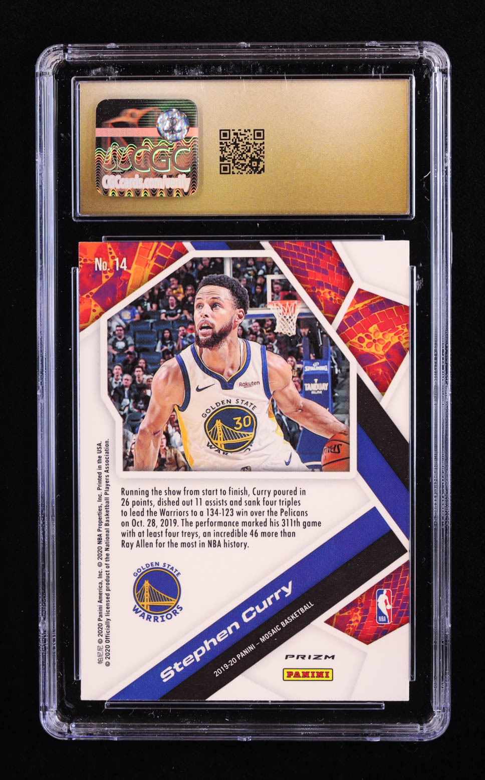 Stephen Curry 2019-20 Panini Mosaic Will to Win Mosaic Green #14 (CGC 10 | Pristine Black Label) at PristineAuction.com Stephen Curry 2019-20 Panini Mosaic Will to Win Mosaic Green #14 (CGC 10 | Pristine Black Label) at PristineAuction.com