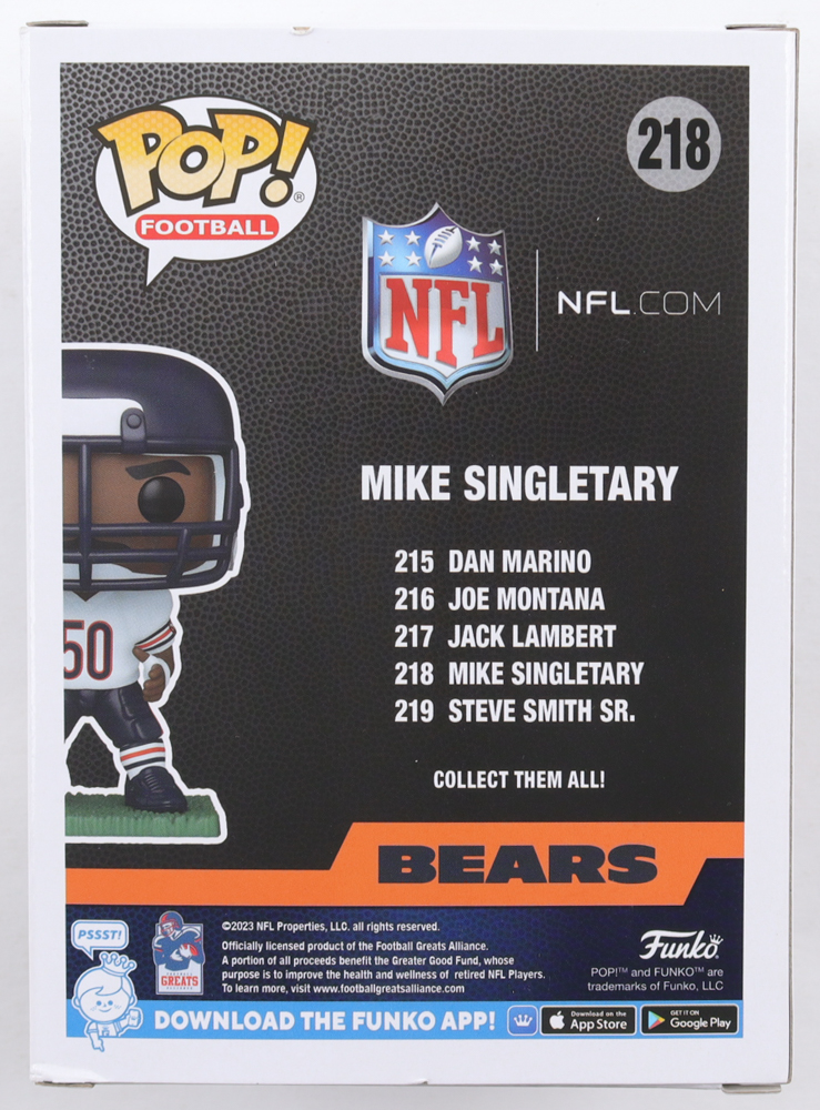 Mike Singletary Signed Bears #218 Mike Singletary Funko Pop! Vinyl Figure (Beckett) at PristineAuction.com Mike Singletary Signed Bears #218 Mike Singletary Funko Pop! Vinyl Figure (Beckett) at PristineAuction.com