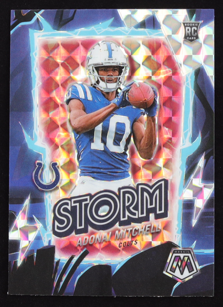 Adonai Mitchell 2024 Panini Mosaic Storm Mosaic #7 RC at PristineAuction.com Adonai Mitchell 2024 Panini Mosaic Storm Mosaic #7 RC at PristineAuction.com