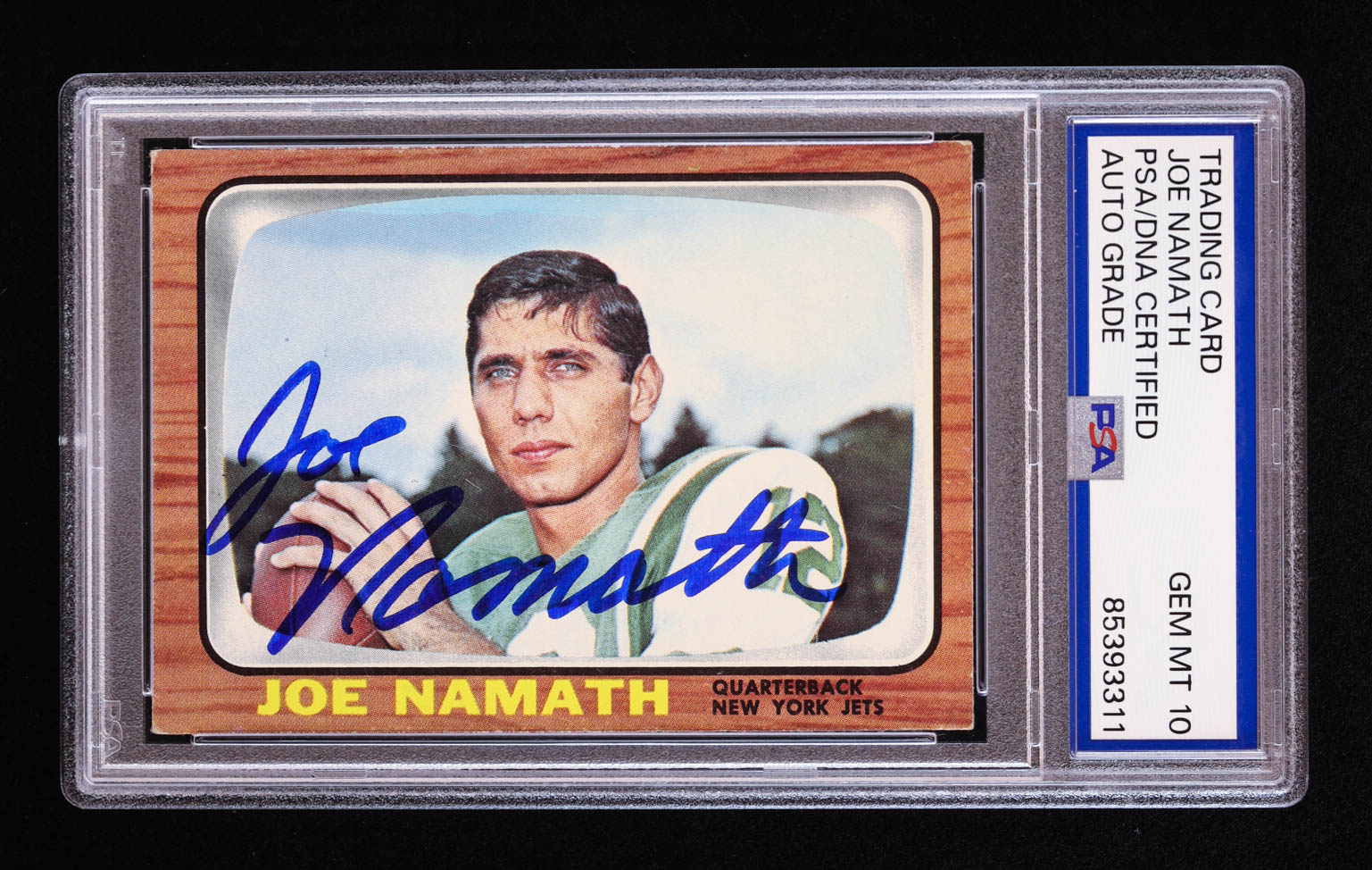 Joe Namath Signed 1966 Topps #96 (PSA | Autograph Graded PSA 10) at PristineAuction.com Joe Namath Signed 1966 Topps #96 (PSA | Autograph Graded PSA 10) at PristineAuction.com