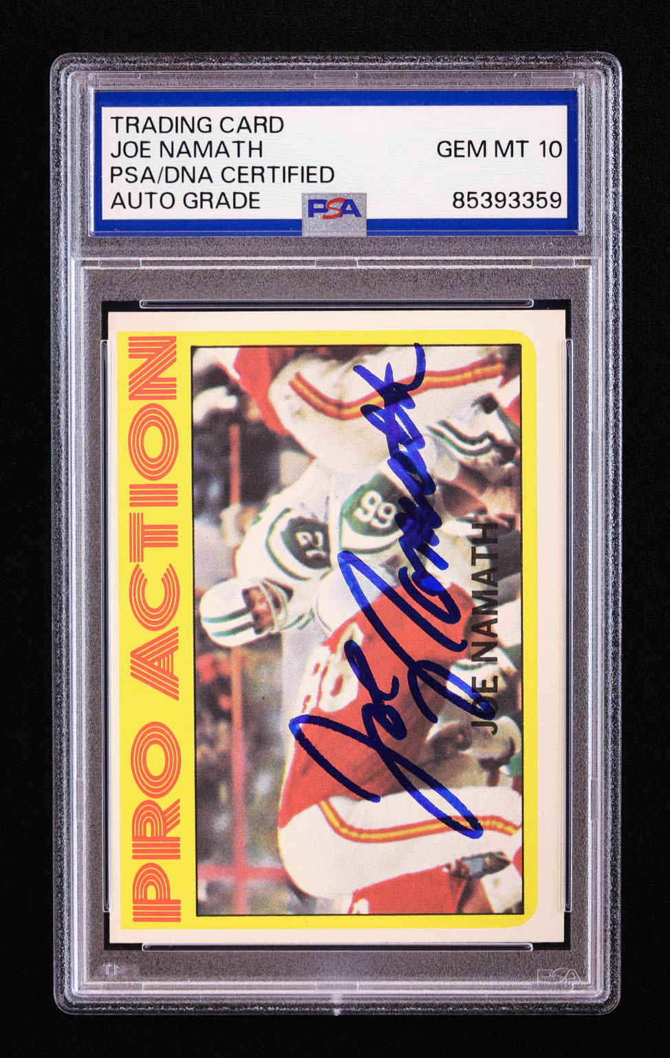 Joe Namath Signed 1972 Topps #343 IA (PSA | Autograph Graded PSA 10) at PristineAuction.com Joe Namath Signed 1972 Topps #343 IA (PSA | Autograph Graded PSA 10) at PristineAuction.com