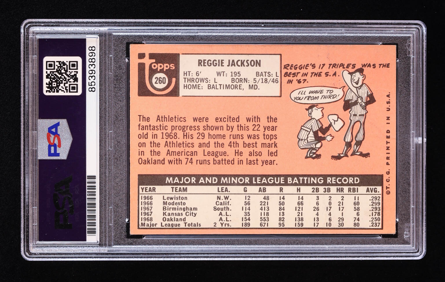Reggie Jackson Signed 1969 Topps #260 RC (PSA | Autograph Graded PSA 10) at PristineAuction.com Reggie Jackson Signed 1969 Topps #260 RC (PSA | Autograph Graded PSA 10) at PristineAuction.com