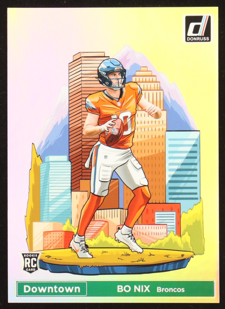 Bo Nix 2024 Donruss Downtown! Oversize #19 RC at PristineAuction.com Bo Nix 2024 Donruss Downtown! Oversize #19 RC at PristineAuction.com