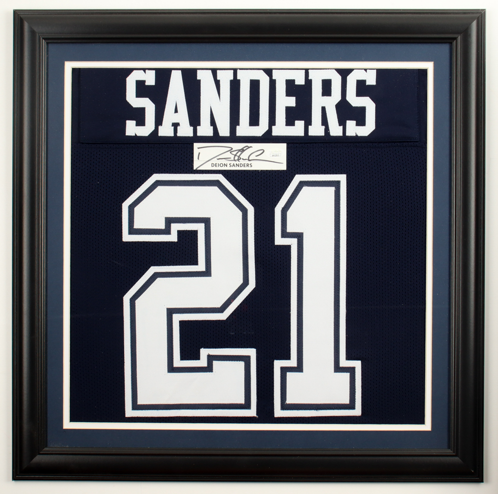 Deion Sanders Signed Cowboys Custom Framed Cut Display (JSA) at PristineAuction.com Deion Sanders Signed Cowboys Custom Framed Cut Display (JSA) at PristineAuction.com