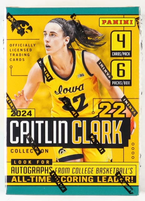 2024 Panini Caitlin Clark Collection Basketball Blaster Box With (6) Packs at PristineAuction.com 2024 Panini Caitlin Clark Collection Basketball Blaster Box With (6) Packs at PristineAuction.com