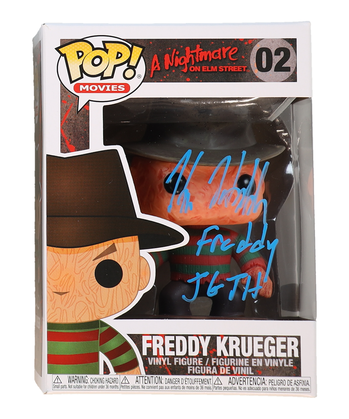 Kane Hodder Signed "A Nightmare On Elm Street" #02 Freddy Krueger Funko Pop! Vinyl Figure Inscribed "Jason JGTH" (JSA) at PristineAuction.com Kane Hodder Signed "A Nightmare On Elm Street" #02 Freddy Krueger Funko Pop! Vinyl Figure Inscribed "Jason JGTH" (JSA) at PristineAuction.com