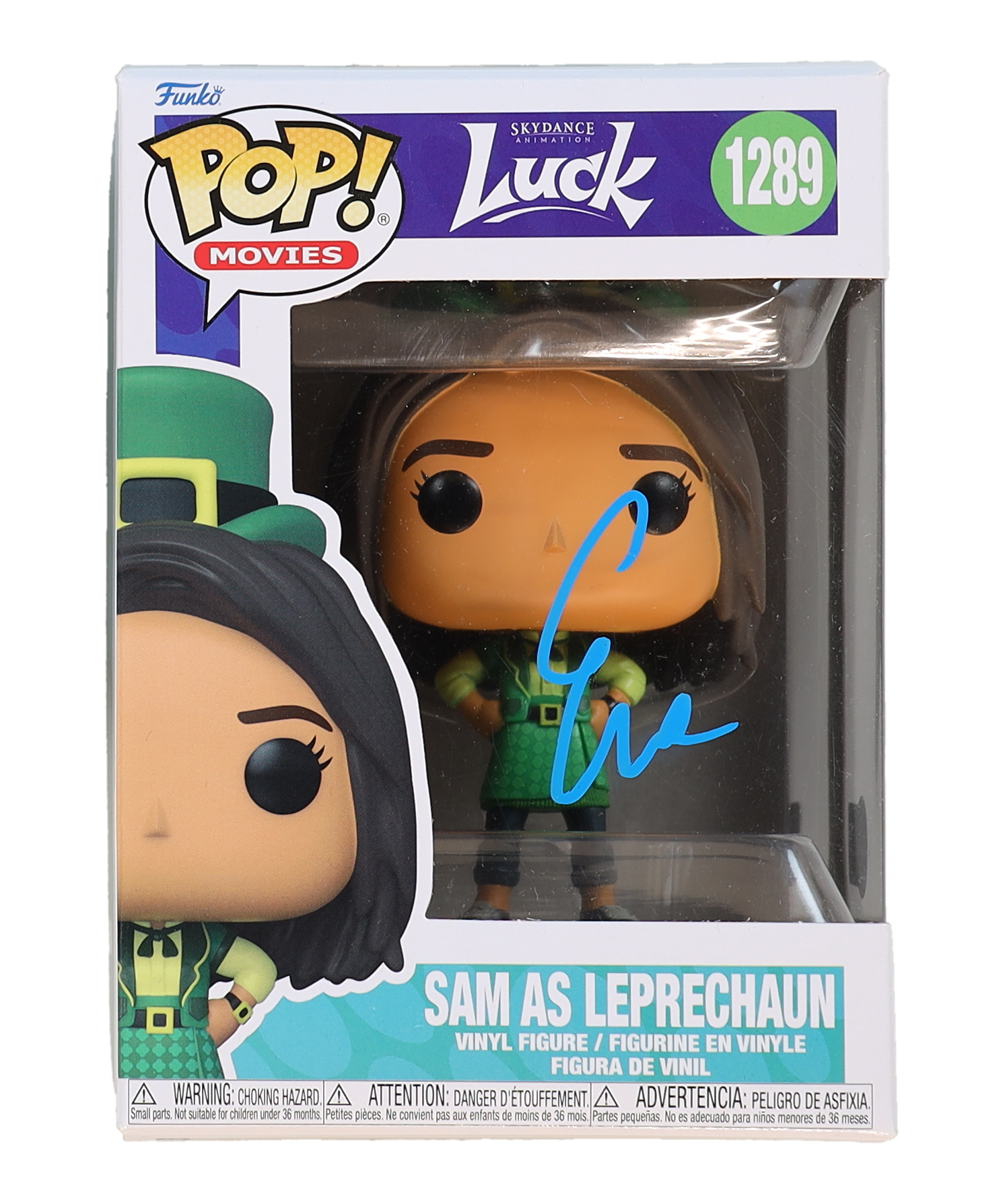 Eva Noblezada Signed "Luck" #1288 Sam as Leprechaun Funko Pop! Vinyl Figure (Beckett) at PristineAuction.com Eva Noblezada Signed "Luck" #1288 Sam as Leprechaun Funko Pop! Vinyl Figure (Beckett) at PristineAuction.com