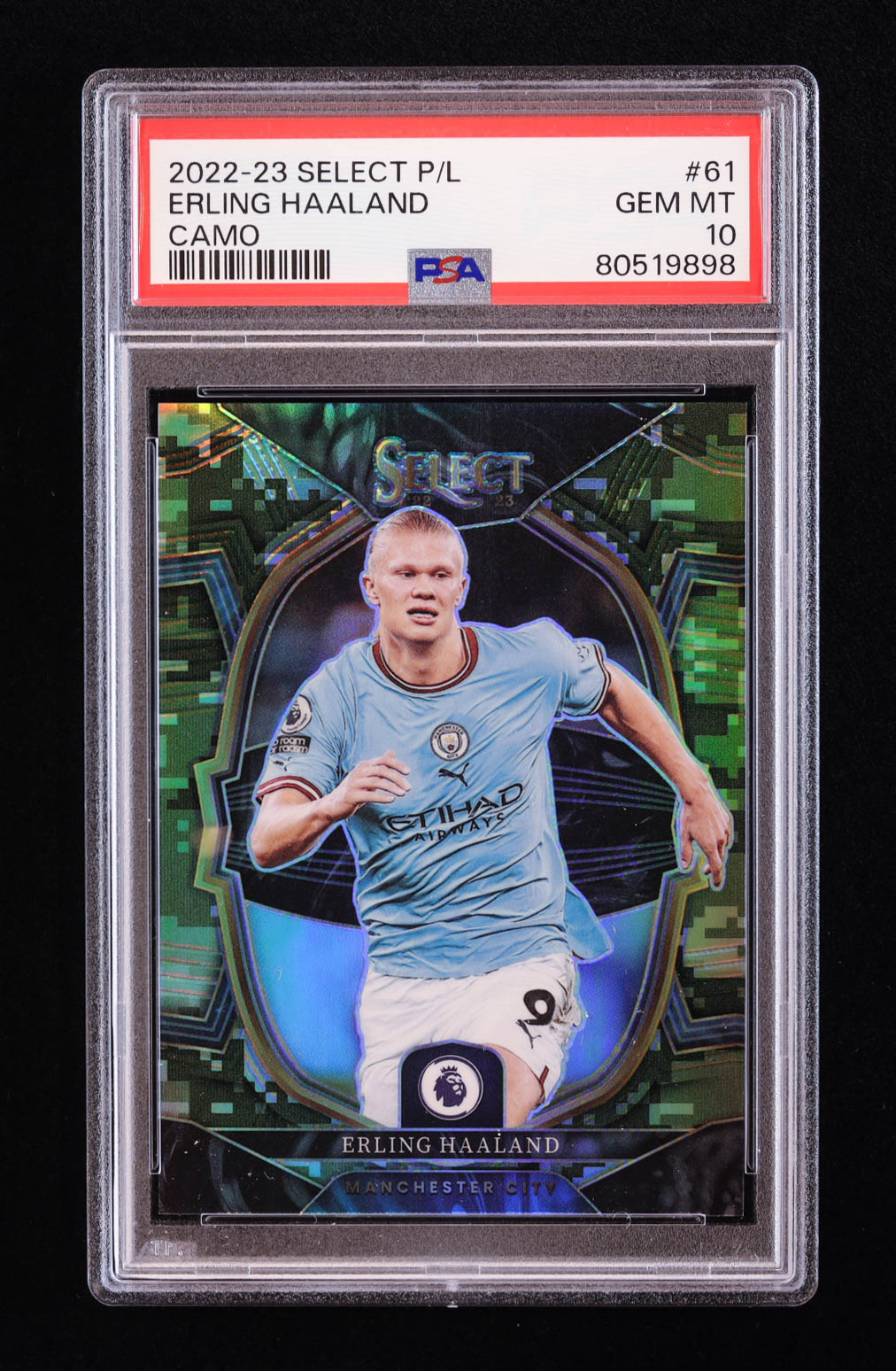 Erling Haaland 2022-23 Select Premier League Prizms Camo #61 #017/225 (PSA 10) at PristineAuction.com Erling Haaland 2022-23 Select Premier League Prizms Camo #61 #017/225 (PSA 10) at PristineAuction.com