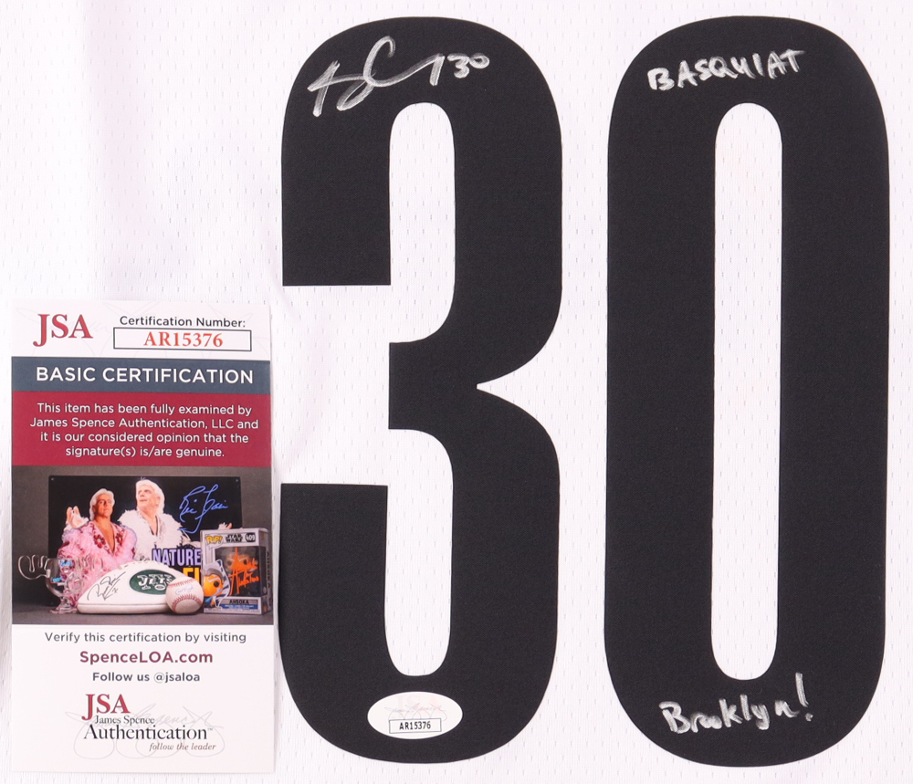 Seth Curry Signed Nets Jersey Inscribed "Basquiat Brooklyn!" (JSA) at PristineAuction.com Seth Curry Signed Nets Jersey Inscribed "Basquiat Brooklyn!" (JSA) at PristineAuction.com