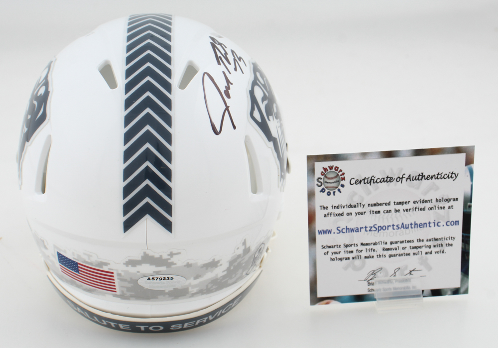 Joe Thomas Signed Browns 2024 Salute To Service Speed Mini Helmet (Schwartz) at PristineAuction.com Joe Thomas Signed Browns 2024 Salute To Service Speed Mini Helmet (Schwartz) at PristineAuction.com