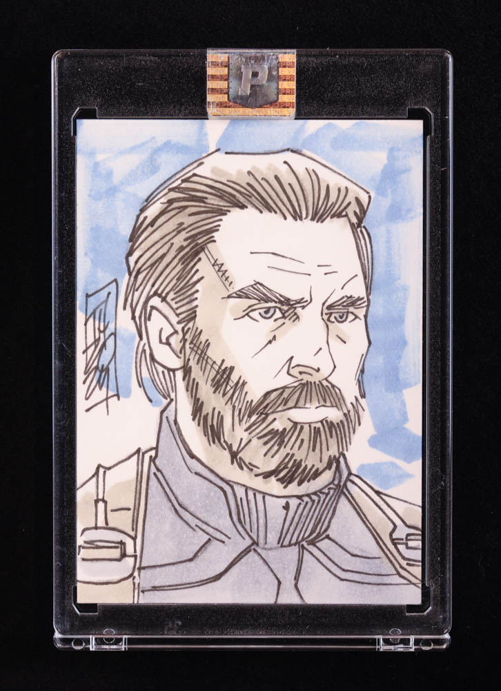 Captain America | Marvel | Original Art Sketch Card by Tom Hodges (1/1 Original Art) at PristineAuction.com Captain America | Marvel | Original Art Sketch Card by Tom Hodges (1/1 Original Art) at PristineAuction.com