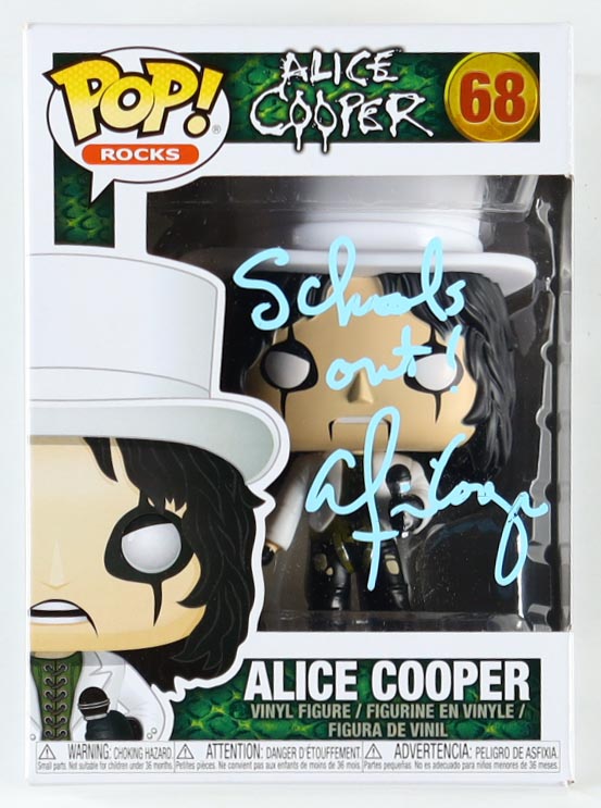 Alice Cooper Signed "Alice Cooper" #68 Funko Pop! Vinyl Figure Inscribed "Schools Out!" (Beckett) at PristineAuction.com Alice Cooper Signed "Alice Cooper" #68 Funko Pop! Vinyl Figure Inscribed "Schools Out!" (Beckett) at PristineAuction.com