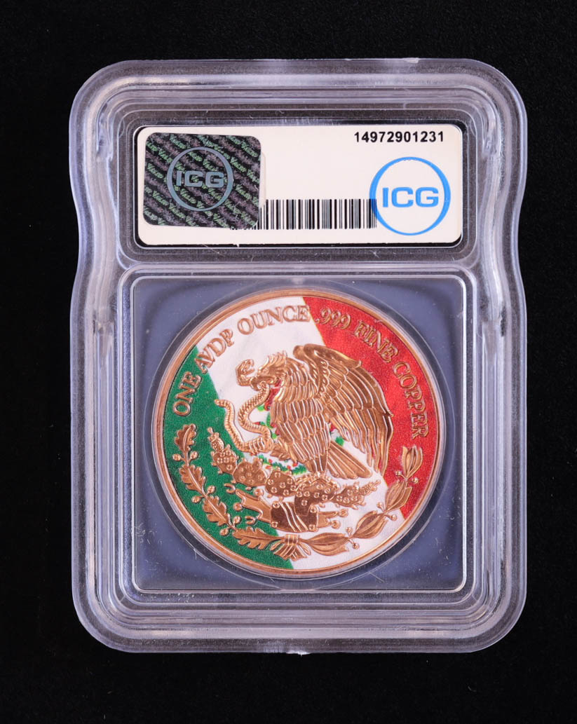 2024 Mexico Libertad, Colorized - 1 AVDP Ounce .999 Fine Copper Bullion ...