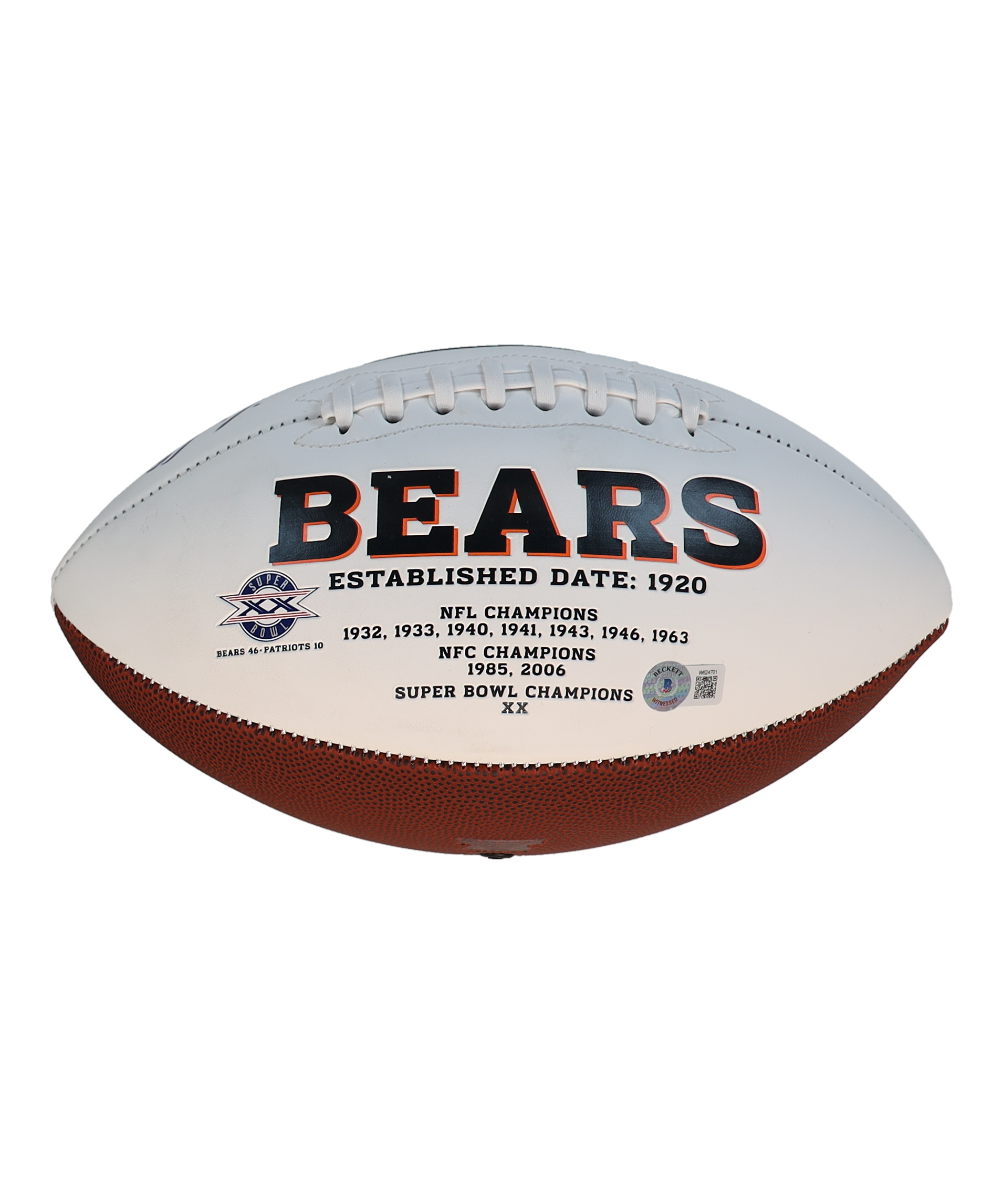 Ballon De Football Taille Réelle Signé Brian Urlacher #54 Chicago Bears - Avec Certificat D'authenticité, HOF