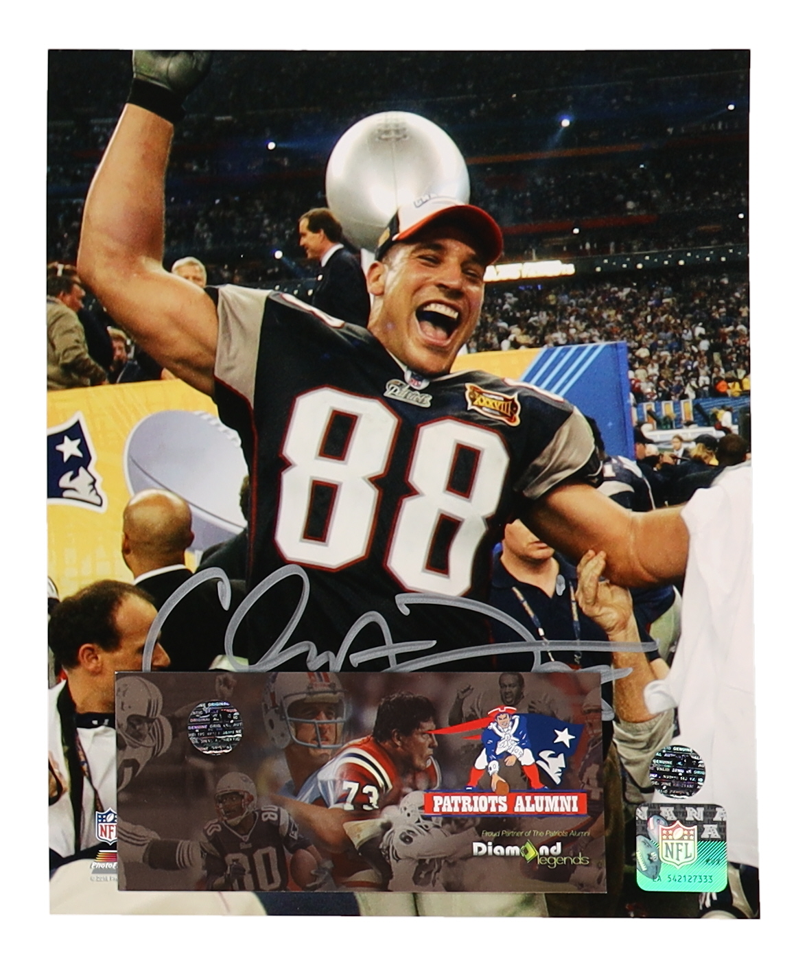 Christian Fauria Signed Patriots 8x10 Photo (Patriots Alumni