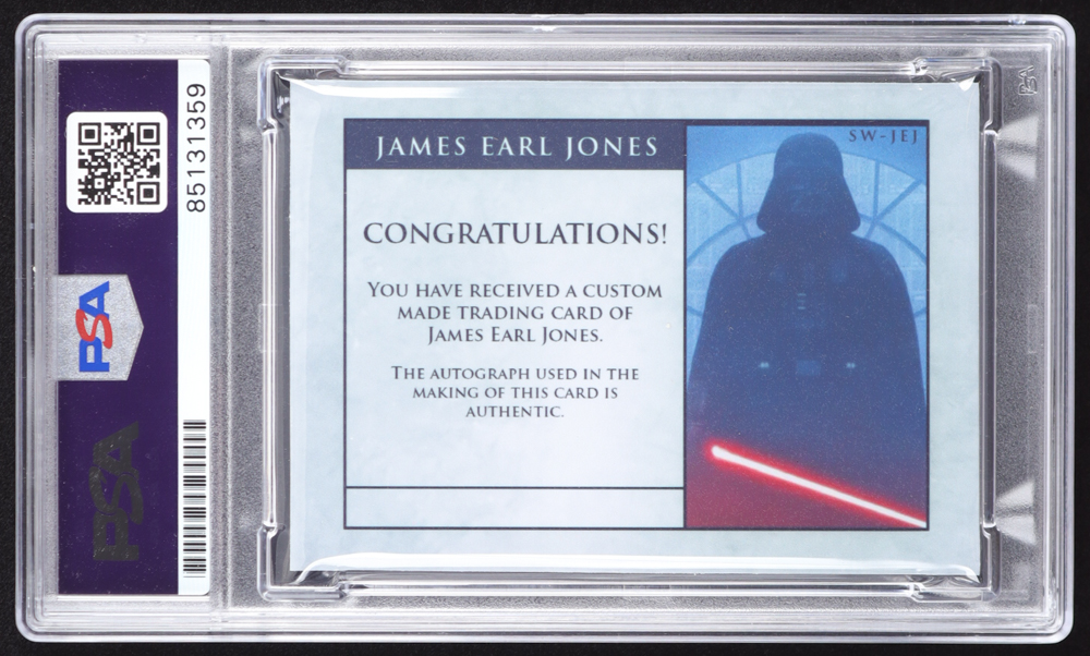 James Earl Jones as Darth Vader Star Wars Custom Cut Signature Trading Card #1/1 (PSA Authentic) at PristineAuction.com James Earl Jones as Darth Vader Star Wars Custom Cut Signature Trading Card #1/1 (PSA Authentic) at PristineAuction.com
