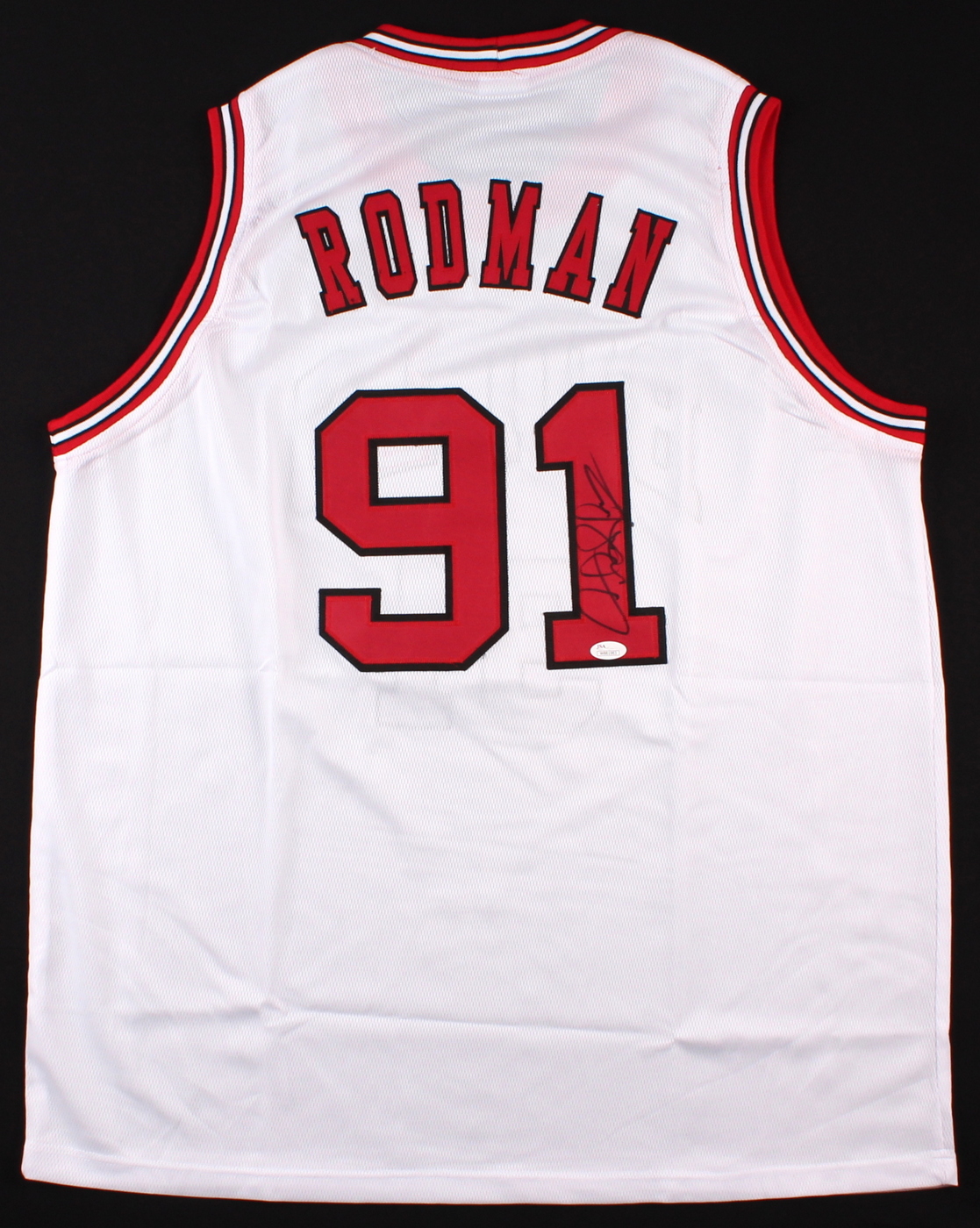Dennis Rodman Signed Bulls Jersey (JSA COA) at PristineAuction.com Dennis Rodman Signed Bulls Jersey (JSA COA) at PristineAuction.com