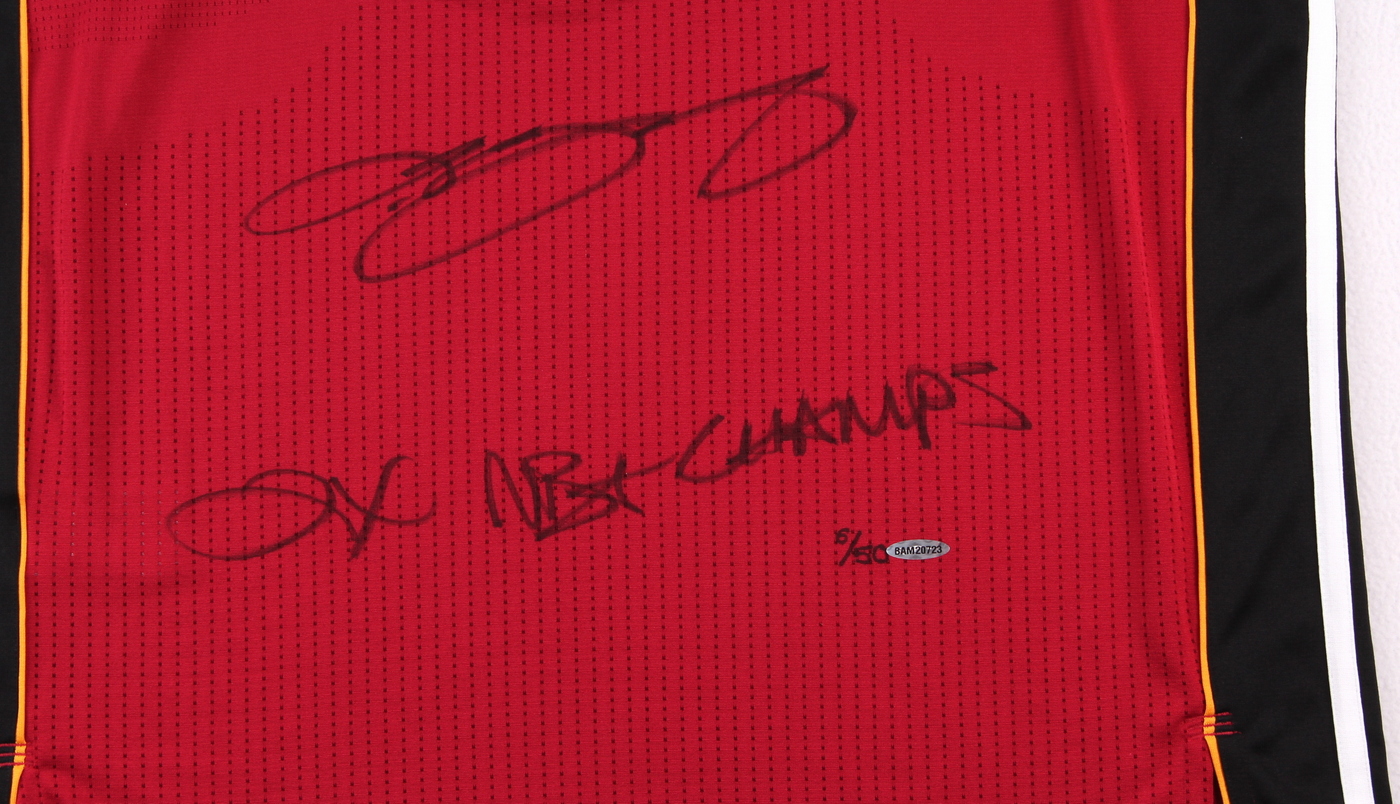 LeBron James Signed Miami Heat Authentic Adidas Alternate Jersey Inscribed "2x NBA Champs" (UDA COA) at PristineAuction.com LeBron James Signed Miami Heat Authentic Adidas Alternate Jersey Inscribed "2x NBA Champs" (UDA COA) at PristineAuction.com