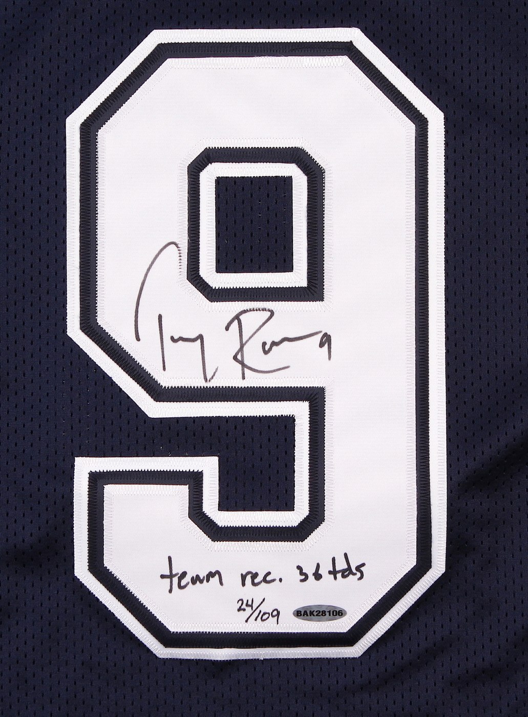 Tony Romo Signed Cowboys Authentic Reebok Jersey Inscribed "Team Rec. 36 TDs" (UDA COA) at PristineAuction.com Tony Romo Signed Cowboys Authentic Reebok Jersey Inscribed "Team Rec. 36 TDs" (UDA COA) at PristineAuction.com