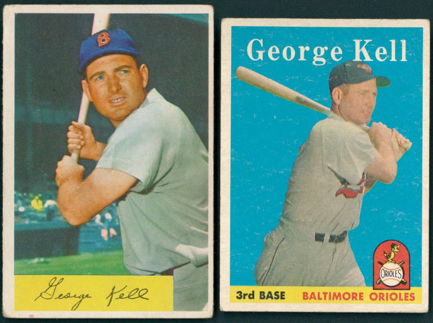 Lot of (2) Kell Baseball Cards with 1958 Topps 40