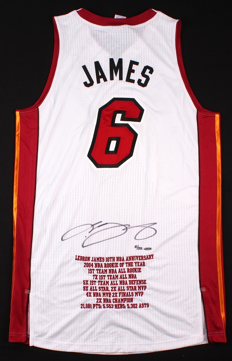 lebron james signed miami heat jersey