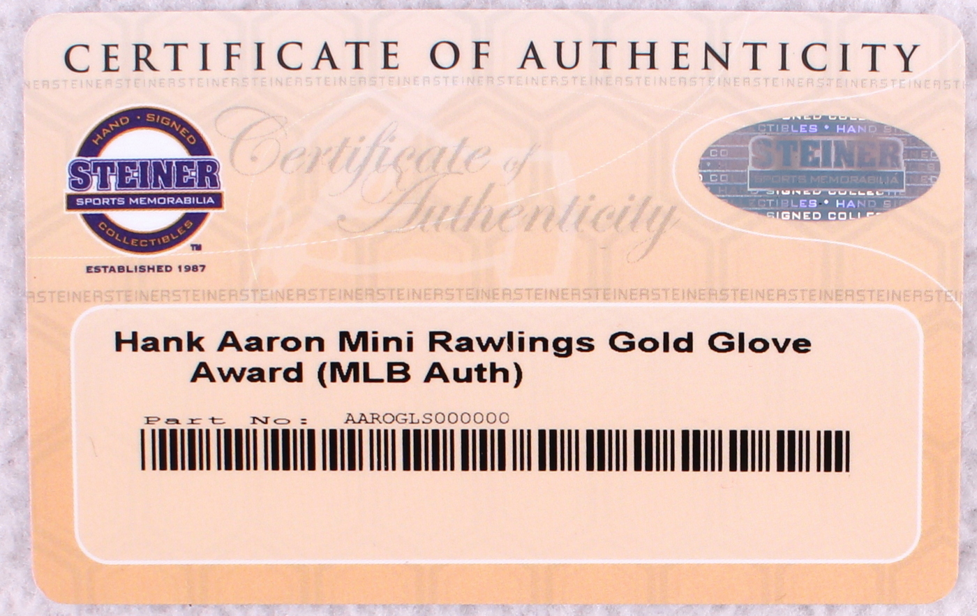 Hank Aaron Signed Rawlings Gold Glove Mini-Baseball Glove with Display Case (Steiner COA) at PristineAuction.com Hank Aaron Signed Rawlings Gold Glove Mini-Baseball Glove with Display Case (Steiner COA) at PristineAuction.com