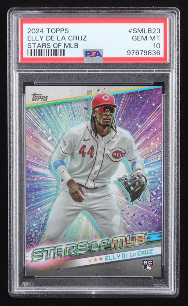 Elly De La Cruz 2024 Topps Stars of MLB #SMLB23 RC (PSA 10) at PristineAuction.com Elly De La Cruz 2024 Topps Stars of MLB #SMLB23 RC (PSA 10) at PristineAuction.com