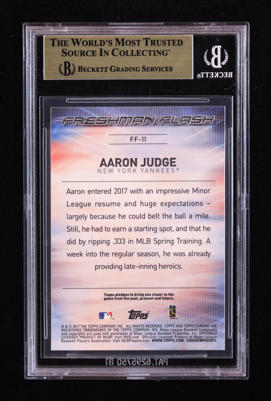 Aaron Judge 2017 Topps Chrome Freshman Flash #FF11 (BGS 9.5) at PristineAuction.com Aaron Judge 2017 Topps Chrome Freshman Flash #FF11 (BGS 9.5) at PristineAuction.com
