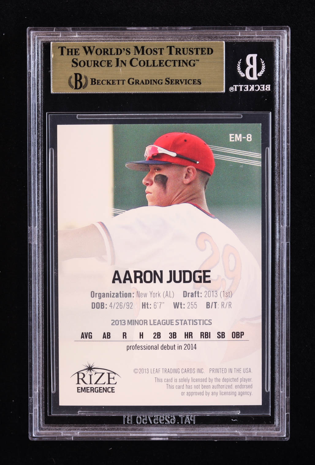 Aaron Judge 2013 Rize Draft Emergence Gold #8 (BGS 9.5) at PristineAuction.com Aaron Judge 2013 Rize Draft Emergence Gold #8 (BGS 9.5) at PristineAuction.com