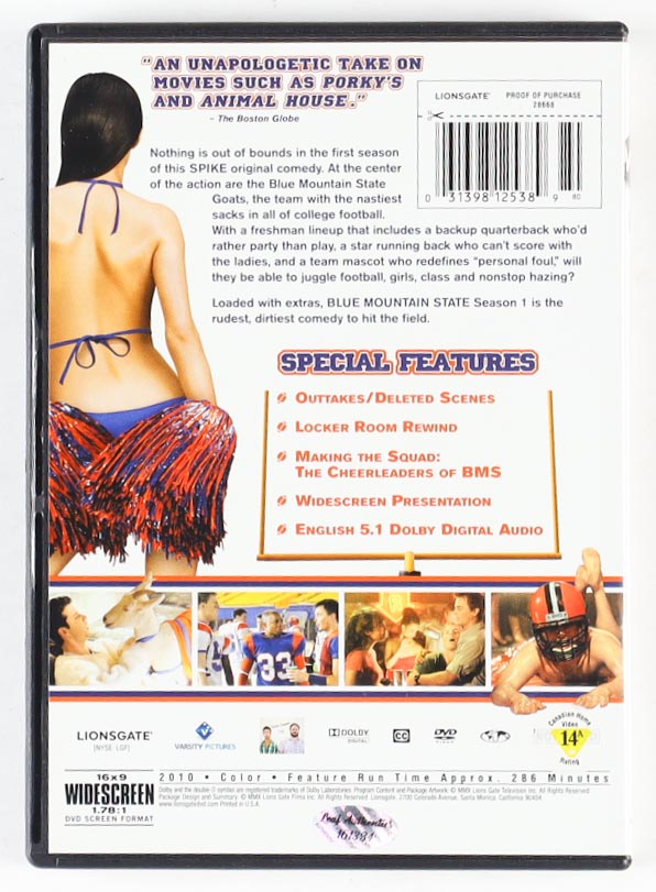 Chris Romano, Sam Jones III, & Darin Brooks Signed "Blue Mountain State: Season 2" DVD Case (Leaf) at PristineAuction.com Chris Romano, Sam Jones III, & Darin Brooks Signed "Blue Mountain State: Season 2" DVD Case (Leaf) at PristineAuction.com