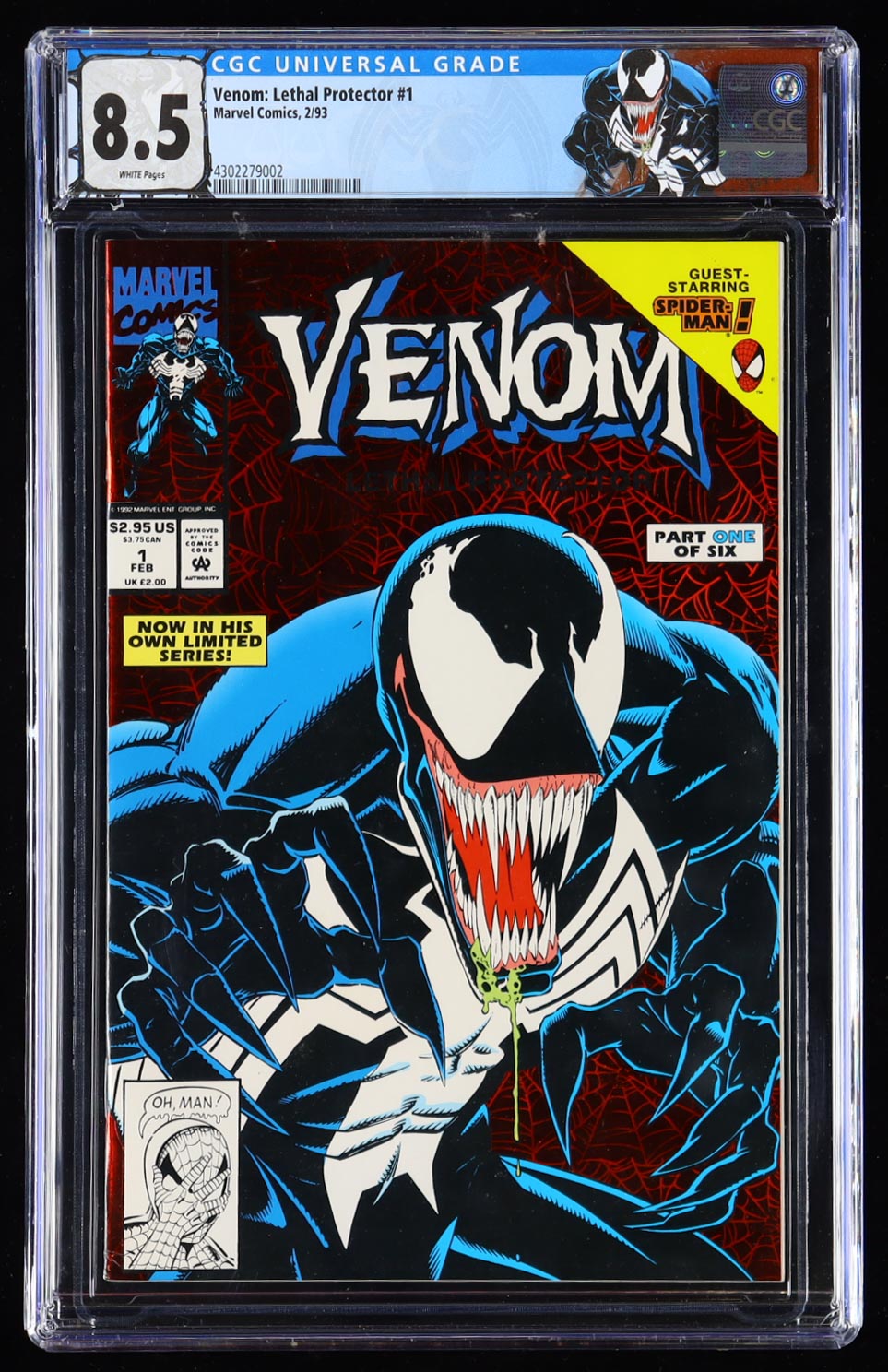 1993 "Venom: Lethal Protector" #1 Red Foil Cover Marvel Comic Book (CGC 8.5) at PristineAuction.com 1993 "Venom: Lethal Protector" #1 Red Foil Cover Marvel Comic Book (CGC 8.5) at PristineAuction.com