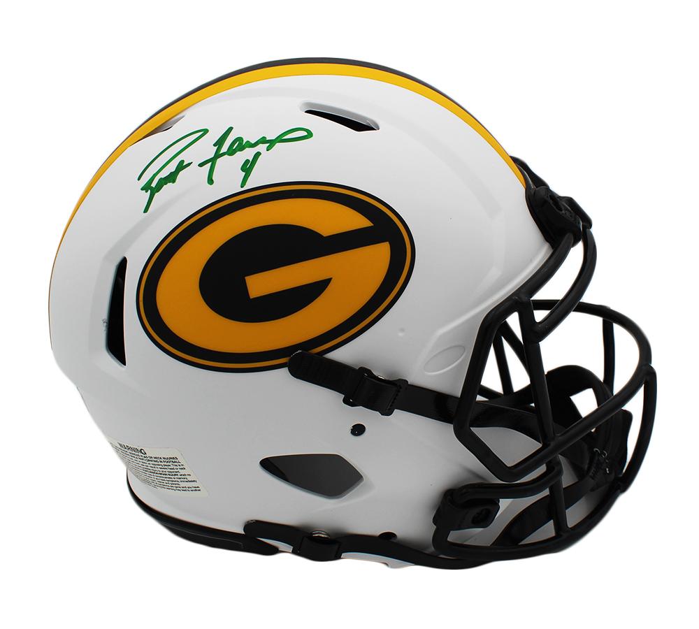 Brett Favre Signed Packers Full-Size Authentic On-Field Lunar Eclipse Alternate Speed Helmet (Radtke) at PristineAuction.com Brett Favre Signed Packers Full-Size Authentic On-Field Lunar Eclipse Alternate Speed Helmet (Radtke) at PristineAuction.com