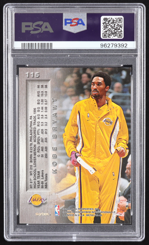 Kobe Bryant 1999-00 Metal #115 (PSA 9) at PristineAuction.com Kobe Bryant 1999-00 Metal #115 (PSA 9) at PristineAuction.com
