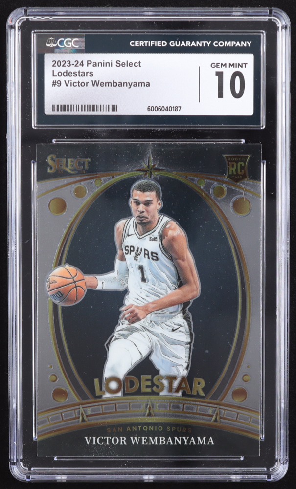 Victor Wembanyama 2023-24 Select Lodestars #9 RC (CGC 10) at PristineAuction.com Victor Wembanyama 2023-24 Select Lodestars #9 RC (CGC 10) at PristineAuction.com